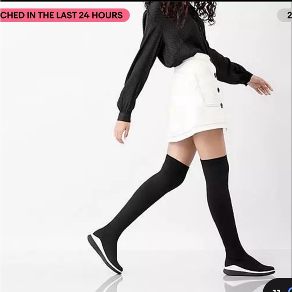 Designer over the knee sneaker boots.with black, grey sneaker soles. - Picture 7 of 7